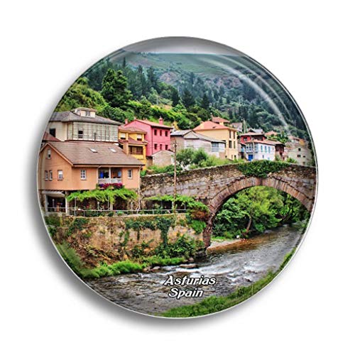 Imán para nevera, España, Asturias, España, imanes de cristal para nevera, recuerdos, bonito imán de cristal, decoración para pizarra blanca, oficina, hogar, regalo