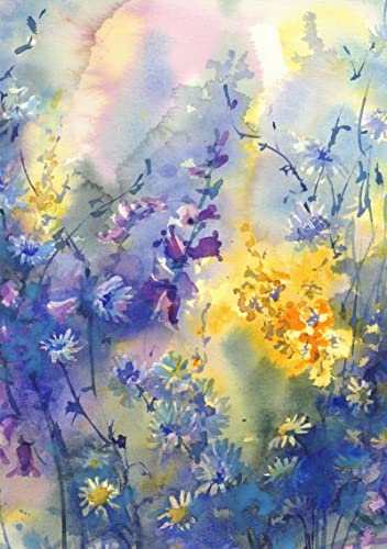 Txtains Watercolor Abstract Colorful Daisy Flowers Spring Summer Nature Art House Flag 28 X 40 Inch Double Sided Garden Yard Outdoor Banner Decor #TOP1