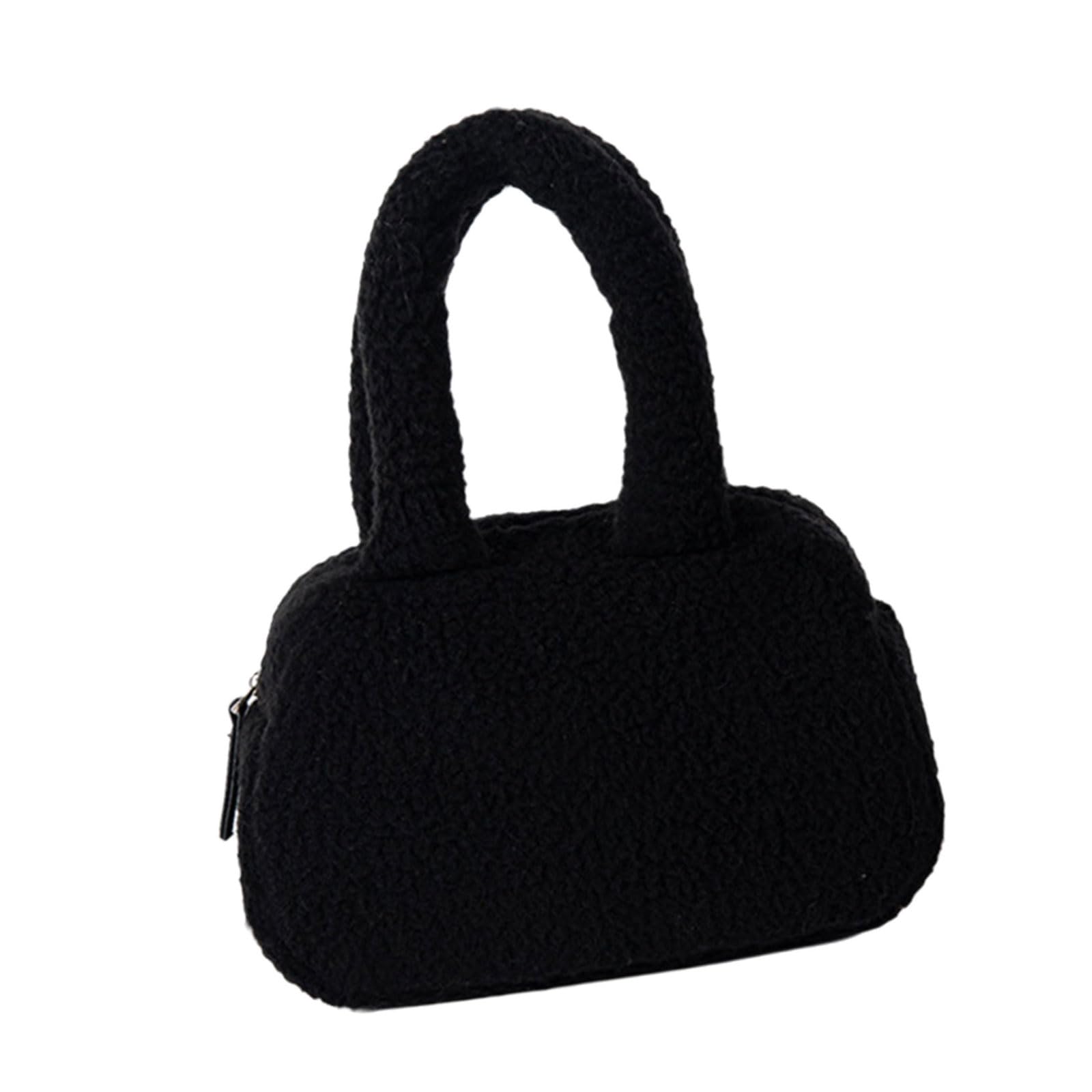 TENYELE Stylish Women Fleece Bag Soft Winter Top Handle Purse and Handbag With Easy Access Zippered Handbags for Everyday Use