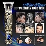 Hair Clippers for Men, Professional Hair Trimmer Zero Gapped T-Blade Trimmer Cordless Rechargeable Edgers Clippers Electric Beard Trimmer Shaver Hair Cutting Kit with LCD Display Gifts for Men (Gold) - Image 2