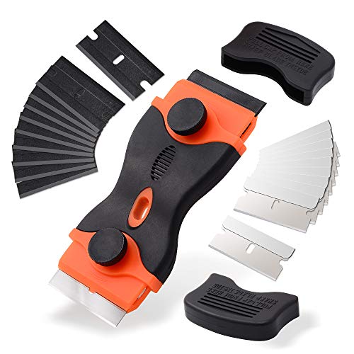 Ehdis Doppelkopf Glasschaber mit 10 Kohlenstoffstahl und 10 Kunststoff...