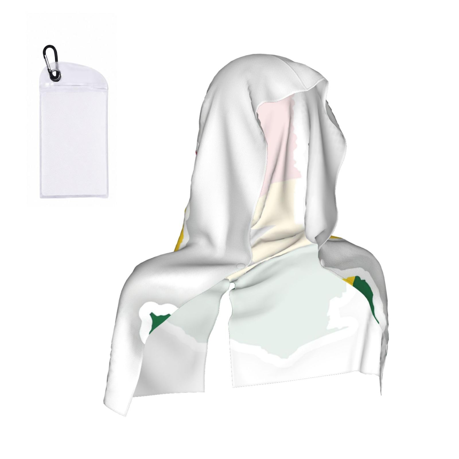 DUWAA Ghana Flag Map Print Cooling Hooded Sports Towel, 30×60cm Quick Drying Summer Cool Head Wrap For Neck And Face