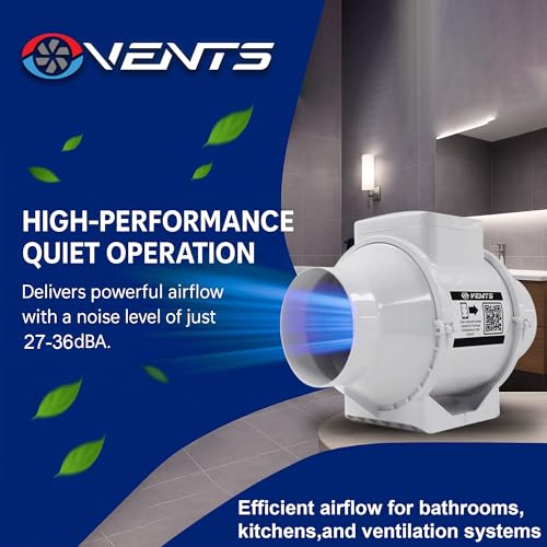 VENTS 100mm (4”) Inline Bathroom Extractor Fan with Run-On Timer – Quiet Loft-Mounted Ventilation for Showers, Toilets & Damp Control - Image 2