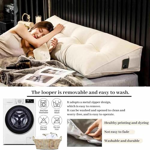 Yymtx 21412 Wedge Headboard Pillow,Reading Pillows Pillow Headboard Twin Headboard Pillows Linen Daybed Pillows Back Cushion Long Pillow thumb #4