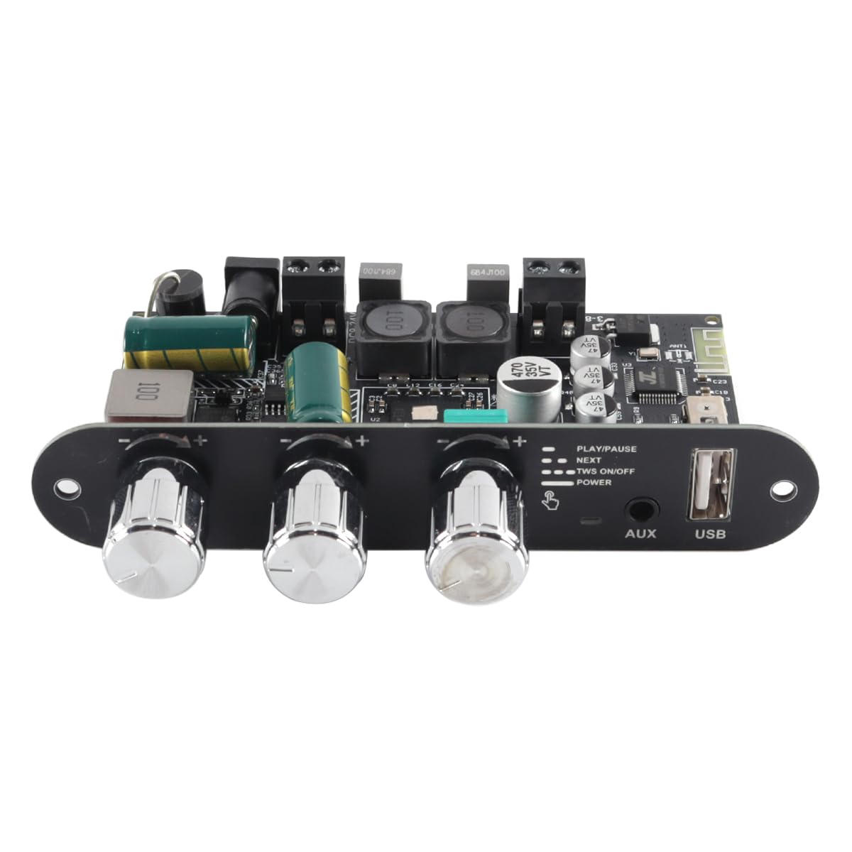 Scheda amplificatore mono ZK-1001U da 100 W con TWS Bluetooth USB AUX per veicoli da 9 a 24 V