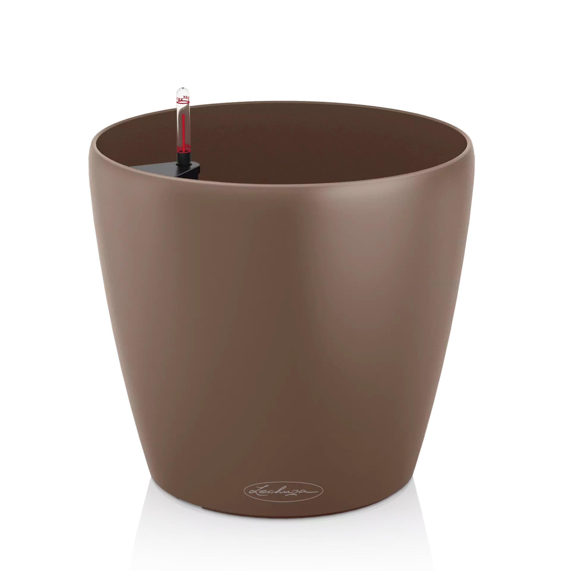 Lechuza Self Watering Plant Pot CLASSICO Color 28 Garden Flower Plastic Indoor and Outdoor Planter with Drainage Hole D28 H26 cm Nutmeg โ image 1
