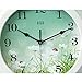 HITO Silent Floral Wall Clock Non Ticking 10 inch Excellent Accurate Sweep Movement Glass Cover, Decorative for Kitchen, Living Room, Bathroom, Bedroom, Office (Ladybugs White)