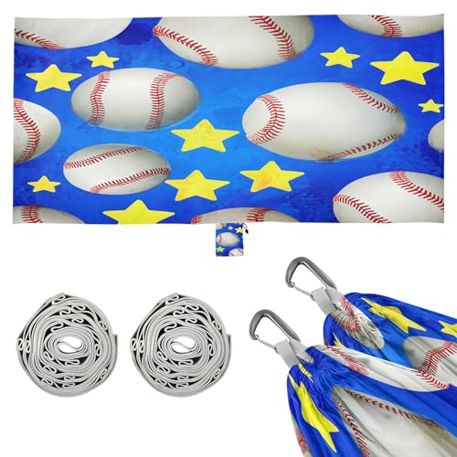 Takiito Realistic Baseballs Hammock 330 lb Capacity Travel Camping Hammock with Tree Straps, Portable Lightweight for Outdoor Beach Backpacking Backyard Patio
