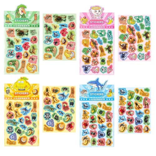 8枚入り トゥントゥントゥンサフール シール ご褒美 ステッカーセット ラメホログラム.Ver ペタペタ楽しい！イタリアンブレインロット 手帳用 デコレーション こども 誕生日用 贈り物 女の子 男の子 装飾 [並行輸入品]のサムネイル