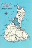 ART.COM Wall Art Print Map of Block Island, Rhode Island, 24' x 36'