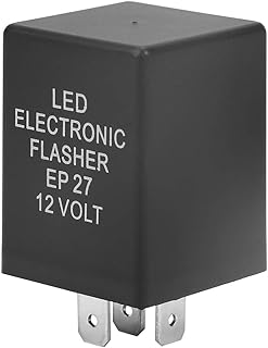 EP27 5 Pin LED Flasher Relay,Vehicle Turn Signal Flasher,12V Flasher for Turn Signals for Turn Signal Fix - Waterproof, 12V, Hyper Flash Solution