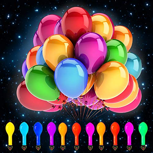 SZ-Climax 50pcs LED Globos de Fiesta que Brillan multicolores para para Bodas Cumpleaños Navidad Decoraciones de Fiesta