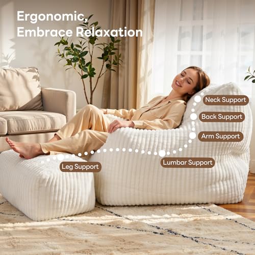 Image of Giant Bean Bag Chair, Oversized Bean Bag Couch for Adults