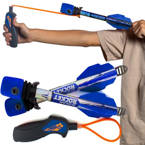 Toy Rocket Launcher for Kids: Best Outdoor Toys Slingshot Rockets Launchers Air Foam Rockets Games for Boys & Girls All Ages. Party Favor Easter Basket Stuffers & Great Gifts for Ages 8 9 10 11 12 +