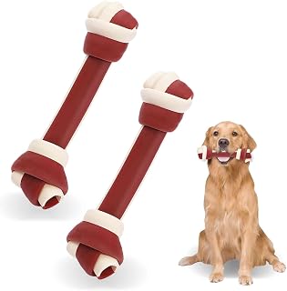 UrbanX Rawhide Free Dog Bones, 8" Real Chicken Wrapped Dog Chew Bones for American Eskimo Dog and Other Medium Companion Dogs Training Treats - 2 Count