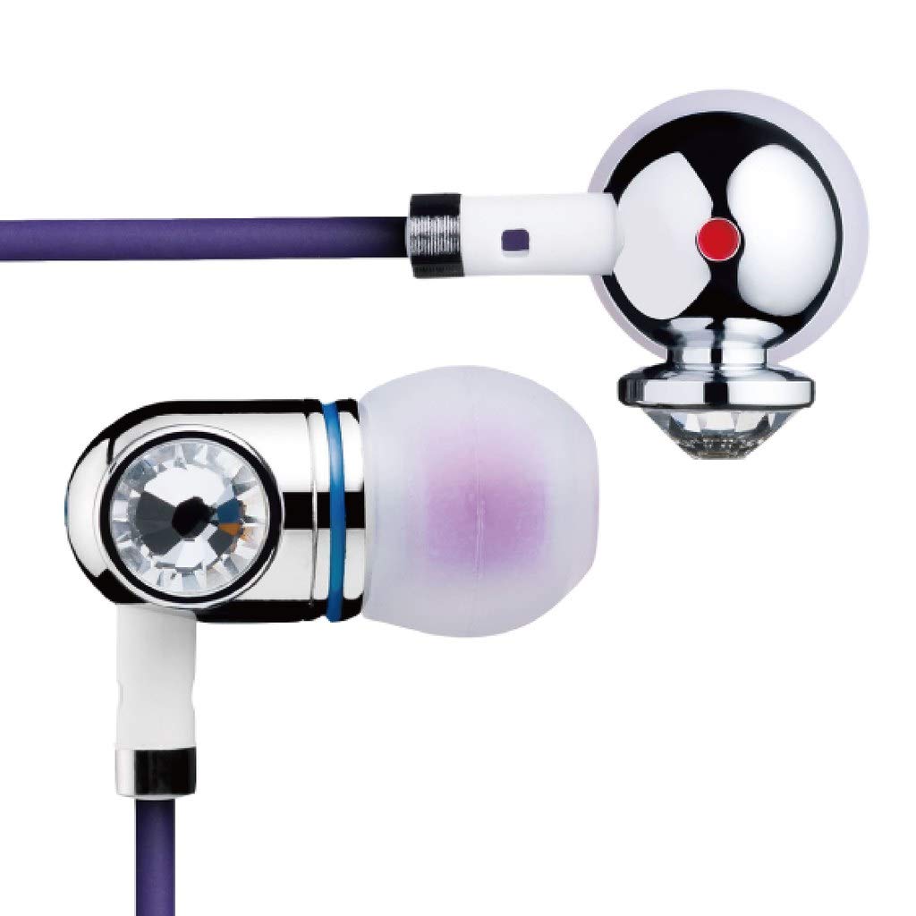 V-SmartErgonomic Comfort Fit In-Ear Earphones with Built-in Simple Control Microphone, Warm Bass, Comfortable Lightweight, 3.5mm Connector, EP101 White Purple