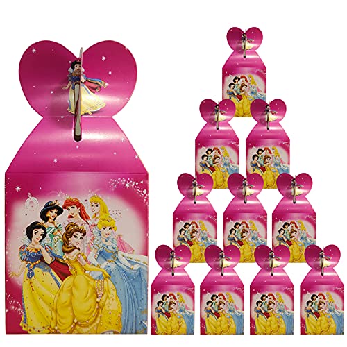 Dawei 12pcs Cartoon disney princess Candy Gift Boxes,Children s Birthday Party Snack Boxes, disney princess Party Supplies Decorations