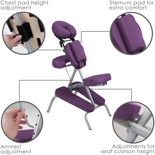 Image of EARTHLITE Portable Massage Chair Package VORTEX - Portable, Compact, Strong and Lightweight incl. Carry Case, Sternum Pad & Strap (15lbs)