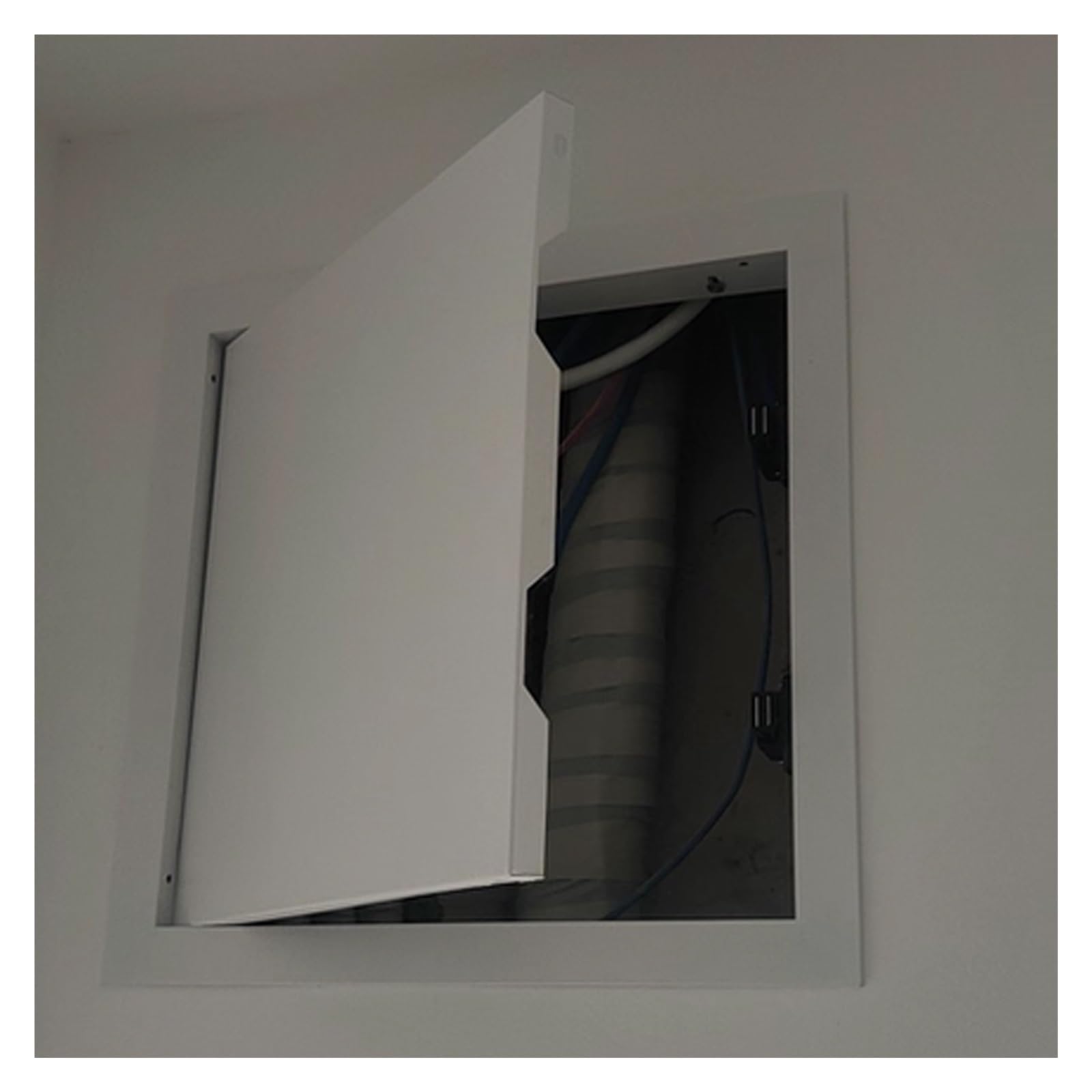 Pannello di accesso quadrato bianco per soffitto a secco, 28 x 28 cm, piccola piastra di ispezione nascosta per fori da parete per valvole di portello del pavimento e accesso alla scatola dei fusibili