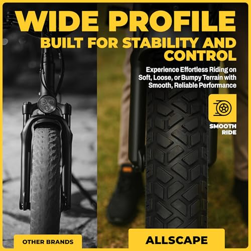 HEB Allscape 24×4.0 E-Bike Fat Tire – Puncture Resistant 24 Inch Electric Bike Tire, 2X Thicker Heavy Duty 24×4 Ebike Tire for 24×4.0 Fat Tire E Bikes, All-Terrain Street & Trail – 2 Pack