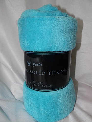 Gorgeous Home Small throw soft blanket Microplush Comfort Cozy fleece, 50 Inch x 60 inch, AQUA BLUE