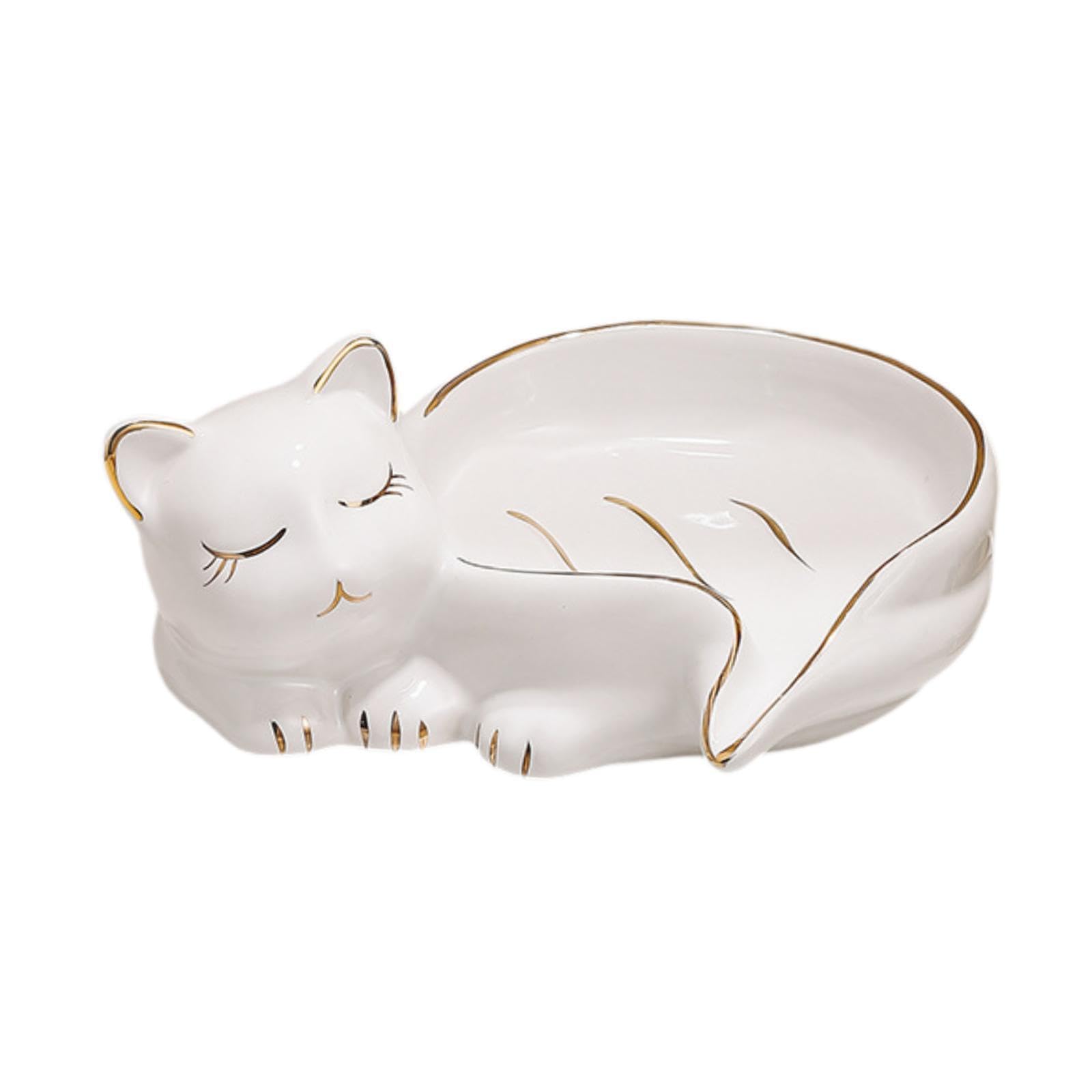 TWISAXC Smooth Cat Soap Box for Creative Soap Holder Self Draining Attractive Keeps Dry While Enhancing Home Decor Aesthetics Cute Dish With Drain Holder Bathroom