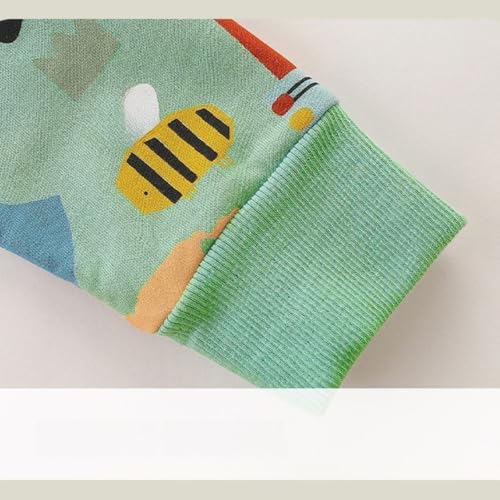 Boys Comfy Cotton Fall Sets Toddler Kids Cute Cartoon Graphic Outfits Crewneck Long Sleeve Shirts + Sweatpants Drawstring 5