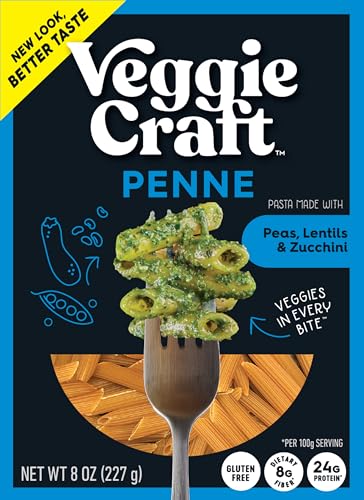 Veggiecraft Farms Penne Pasta hecha con calabacín, 8 onzas