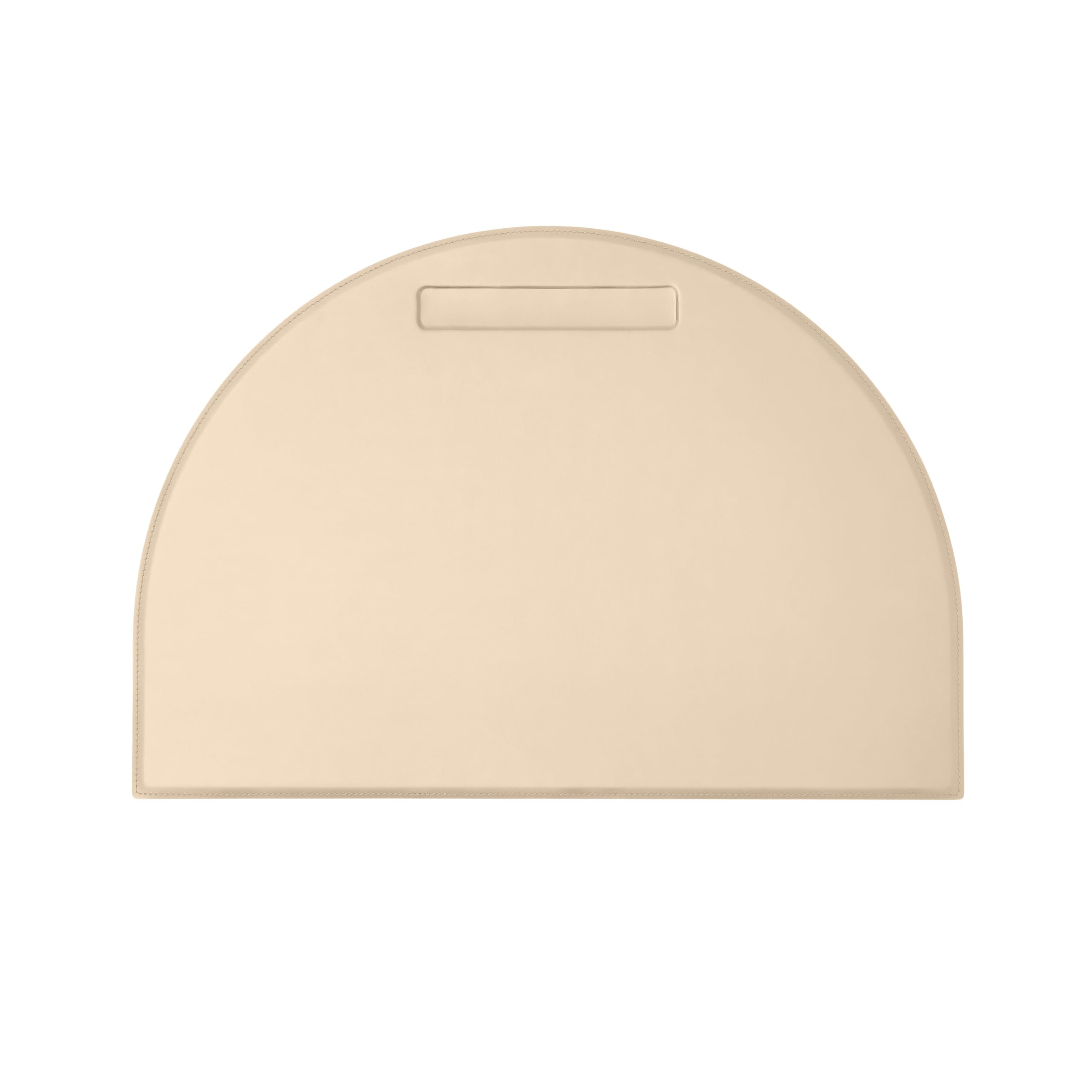 Eglooh - Diana - Desk Mat for Office Made of Beige Leather - Desk Pad cm 90x60 - Semicircle Shape and Pen Slot - Handmade Stitchings and Non-Slip Bottom - Made in Italy