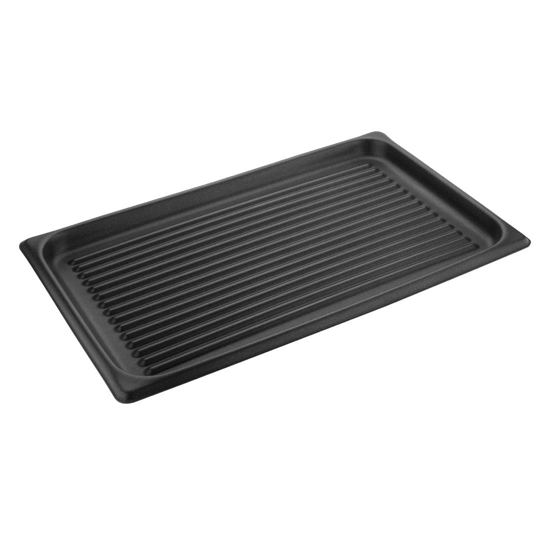 Vogue Plaque de cuisson à rainures en aluminium anti-adhésive, taille : 30 (H) x 530 (L) x 325 (P) mm, matériaux : aluminium enduit de téflon, plaque de cuisson, plaque de four, S372