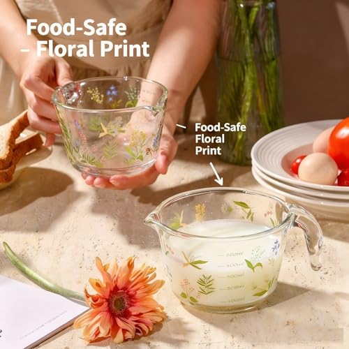 Vaso medidor de vidrio 500 ml con asa y pico vertedor miniatura 3