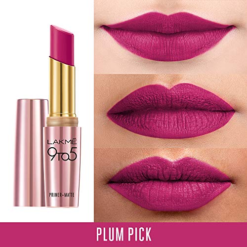 Image of Lakme 9 to 5 Primer + Matte Lip Color, MP18 Plum Pick, 3.6 g