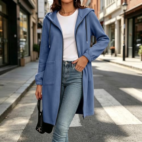 Hooded Long Sweatshirts for Women Longsleeve Oversized Hoodie Sherpa Jacket - image 2