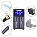 PowerTrust Smart Charger,LCD Universal Intelligent USB Dual Battery Charger for Rechargeable Li-ion Batteries 18650 26650 22650 18490 18350 17670 17500 16340 RCR123 14500, Ni-MH Ni-Cd A AA AAA C
