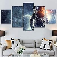 SIGNWIN 5 Panel Canvas Wall Art Modern Art Astronomy & Space Contemporary Cosmic Dramatic Mixed Media Multicolor for Home Decorations Ready to Hang - 60
