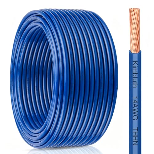 THHN Wire 14 Gauge 25 FT Stranded Copper Wire, Blue
