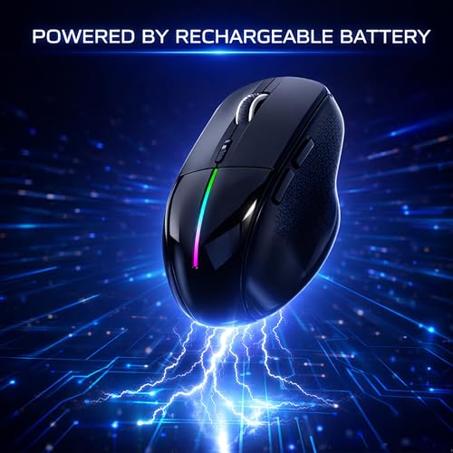 Image of Ant Globe 50 Rechargeable Wireless Optical Mouse| Dual Mode BT & 2.4GHz USB | 3200 Adjustable DPI, 6 Buttons, 50Hr Battery Life| Lightweight Ergonomic Design for Laptop, PC, Mac,Tablet &Mobile Black