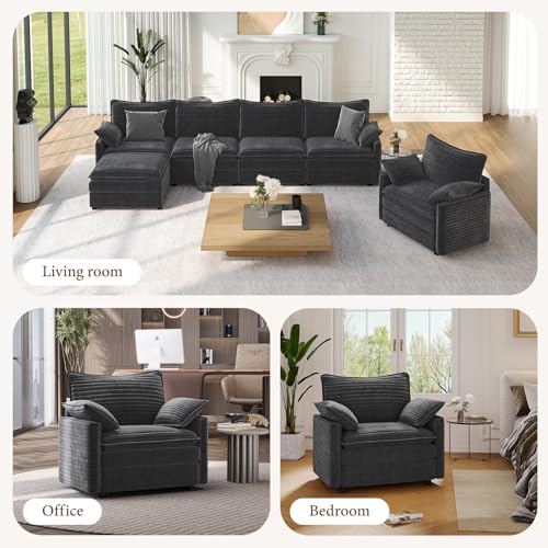 Vesgantti 40" Cloud Couch, Deep Seat Single Sofa, Gray - image 4