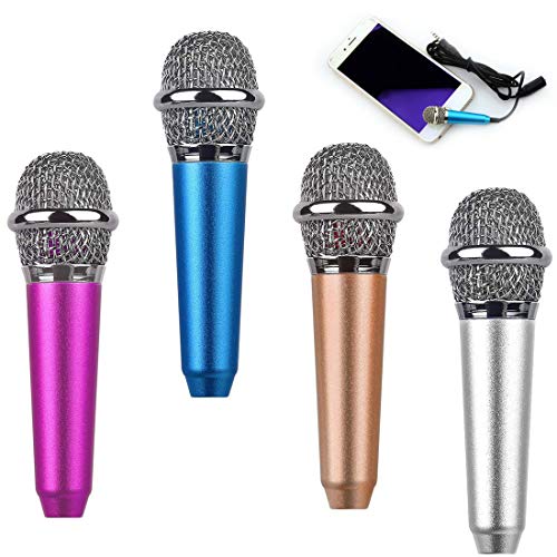 4 PCS Mini Microphone Portable Vocal/Instrument Microphone For Mobile Phone Laptop With Holder