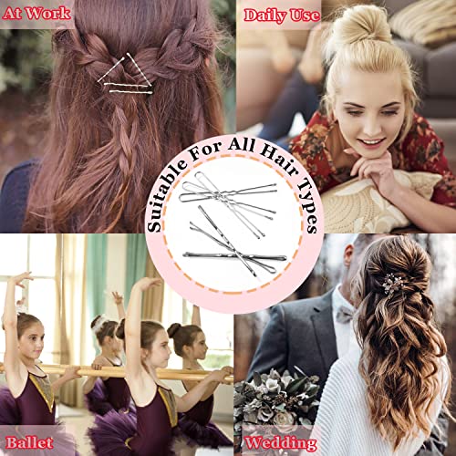 Silver Bobby Pins, Aitrai 200Pcs Silver Hair Pins Kit Silver Bobby Pins For White Grey Hair And U-Shaped Hair Pins Bun With Box Hair Pins For Women Girls #TOP5