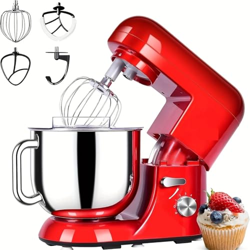AMRTTWY Batidora de pie, Batidora De Pie 1 Pieza, Hogar Eléctrico, Velocidad 650 W 6-P, Espumador Leche(Red)