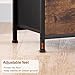 LOAKEKEL Night Stand Set 2, Nightstand with Charging Station, End Tables with Storage Shelf for Small Spaces, Bedside Table Side Tables with 2 Fabric Drawers for Bedroom, Rustic Brown, HETS020PBR