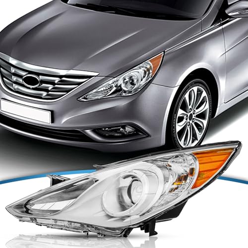 TTUN AUTO Compatible with Hyundai Sonata 2011-2014(Excludes Hybrid) Headlight with Halogen Bulbs 92101-3Q000(Driver Side)