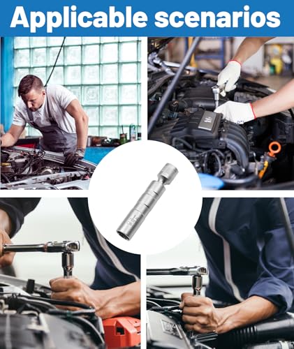 Image of Spark Plug Socket,14mm Ultra Thin Spark Plug Socket Wrench, Long Reach Spark Plug Removal Tool for Tight Engine Spaces