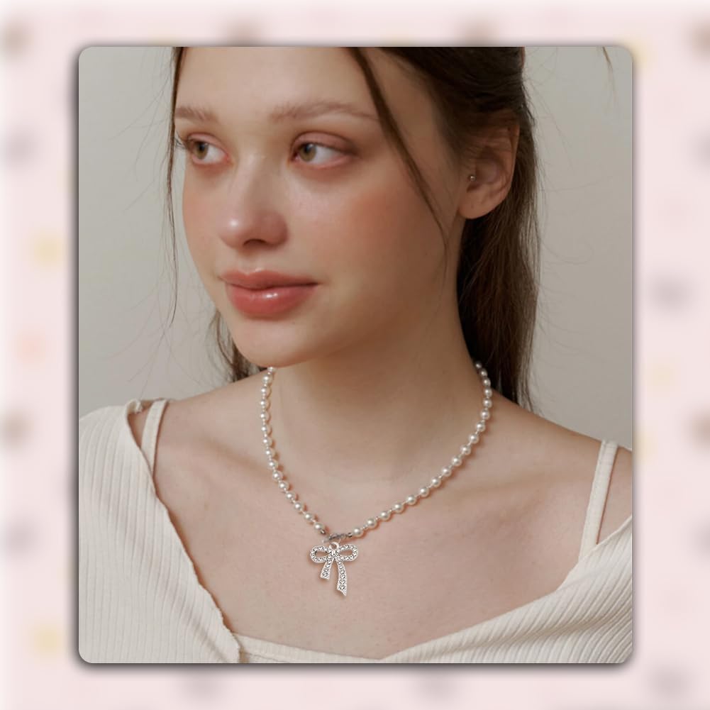 SUNNYCLUE 1 Box 32Pcs 8 Styles Gold Rhinestone Bow Charms Silver Bow Charms Bulk Alloy Metal Crystal Ribbon Coquette Tie Dangle Pendants for Jewelry Making Supplies Necklaces Earrings DIY Crafts - Image 5