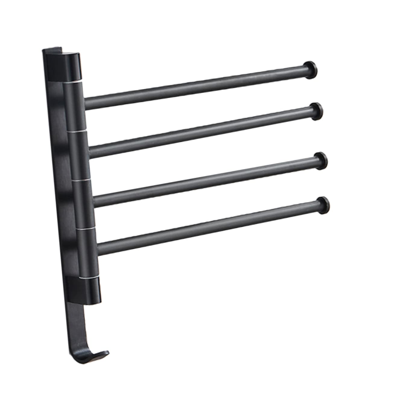 Porte-serviettes pivotant industriel 4 barres en aluminium mat