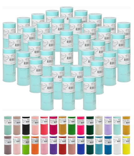 Image of Expo International Decorative Matte Tulle, Roll /Spool of 6 Inch x 25 Yards (Pack of 36), Polyester-Made Tulle Fabric, Matte Finish, Lightweight, Versatile, Washable, Easy-to-Use, Light Blue