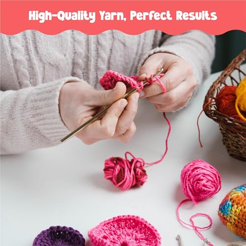 Image of Nibras DIY Crochet Kit for Beginners | Complete Crochet Supplies with Acrylic Yarn, Hook, Needle & Accessories