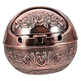 Alipis Retro Rose Aschenbecher deko Schreibtisch Organizer Aschenbecher Deckel -Desktop -Tablett Aschenbecher mit Deckel geruchsdicht Bürodesk -Zubehör Aluminiumlegierung