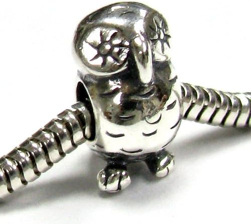 Queenberry Sterling Silver Owl European Style Bead Charm - Image 3